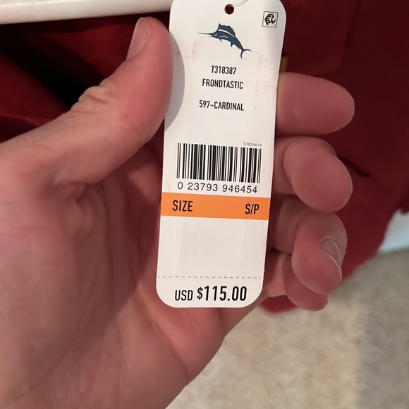 Genuine Tommy Bahama Short Sleeve Red Floral button down Shirt NEW WITH TAGS - Picture 4 of 8